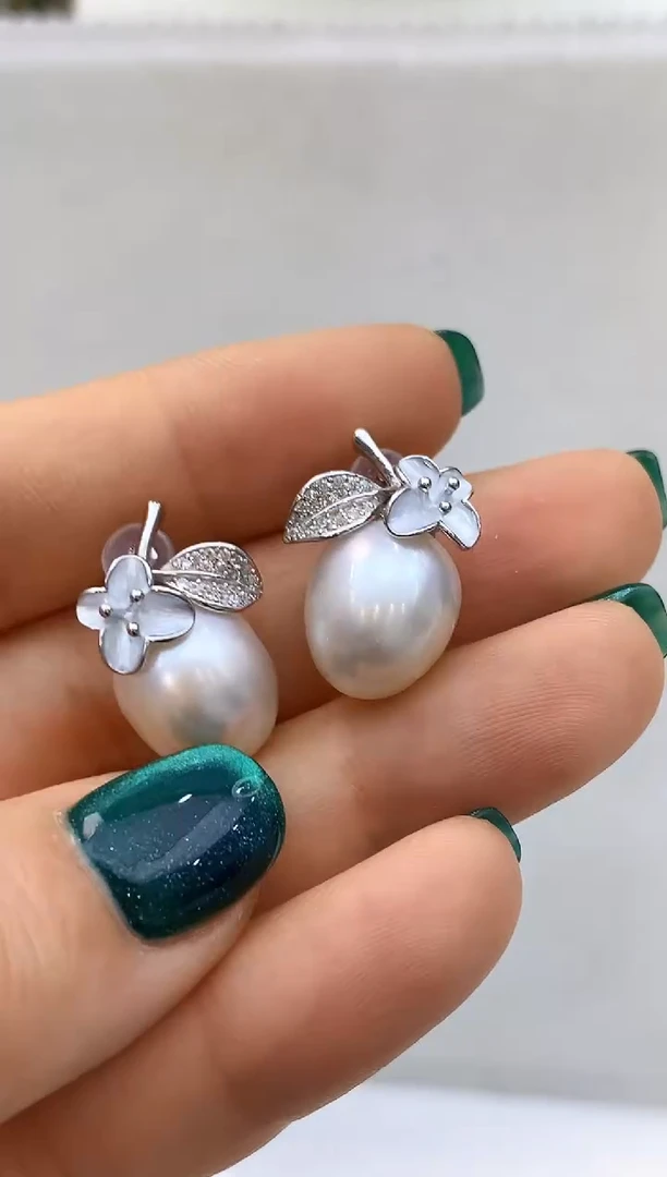 【闪购商品】海水珍珠耳饰银S925镶嵌73 11-12mm