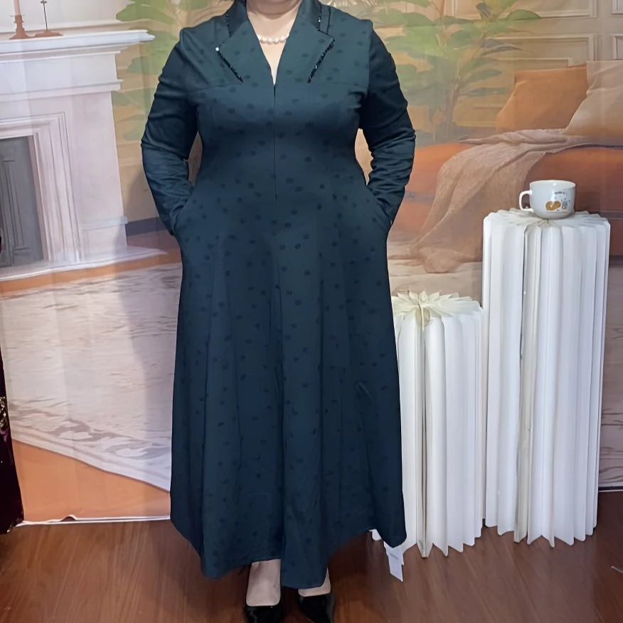 秋季西装领双排扣套头款连衣裙法式女装女士长袖气质