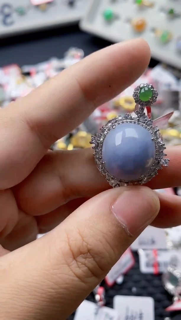 翡翠戒指银S925镶嵌111111111    0