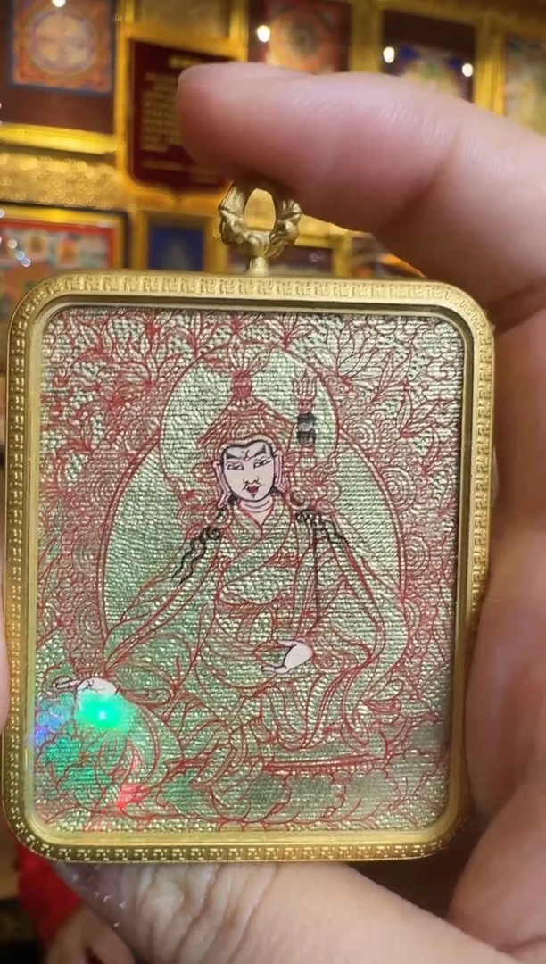 吊坠金唐莲花老师-热贡纯手绘唐卡