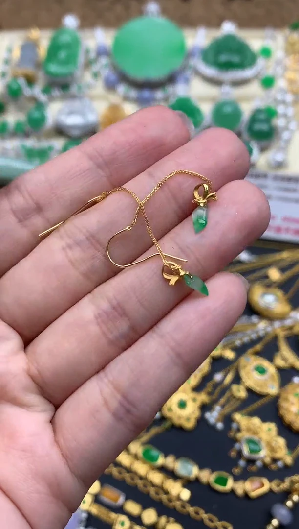 【闪购商品】翡翠耳饰18K金镶嵌72-中国好珍宝