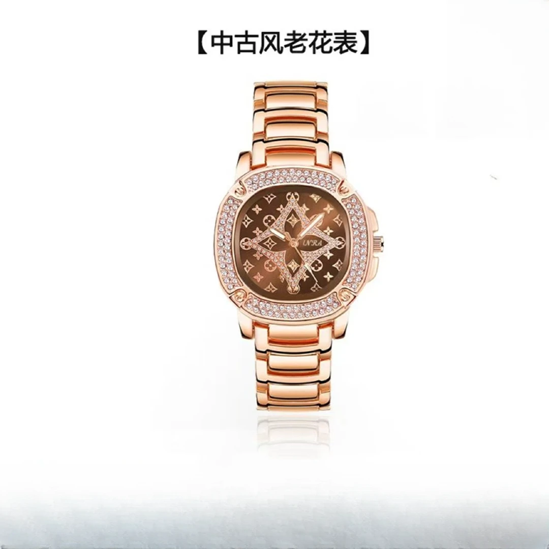 时尚精致精美小香风玫瑰金色女士BDH轻奢腕表