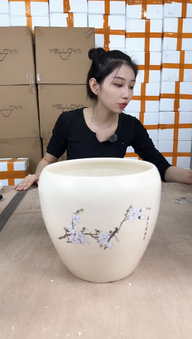 蛋型喜上米黄中号19x19