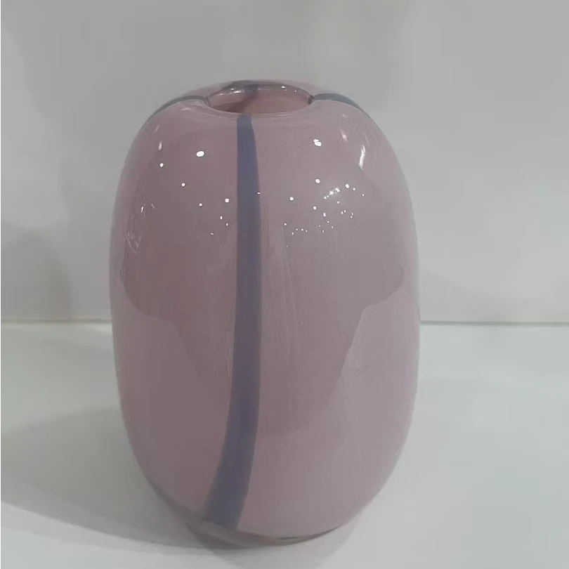 S外贸孤品蓝色条纹恐龙蛋花瓶