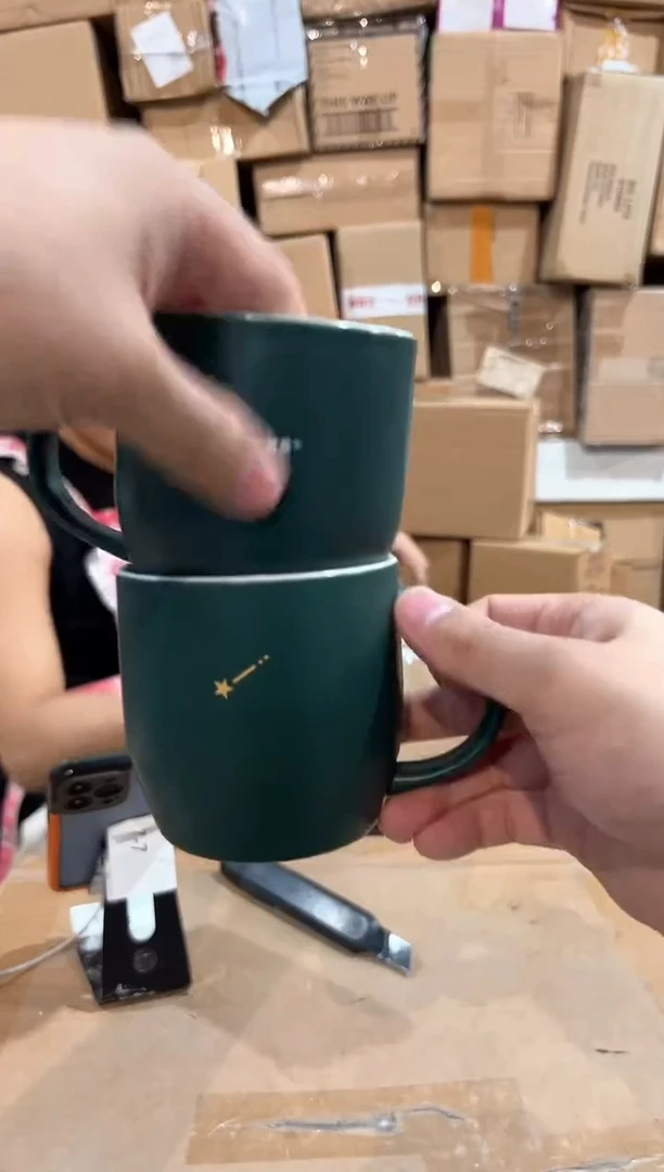 瓷片绿色xbb水杯2件套