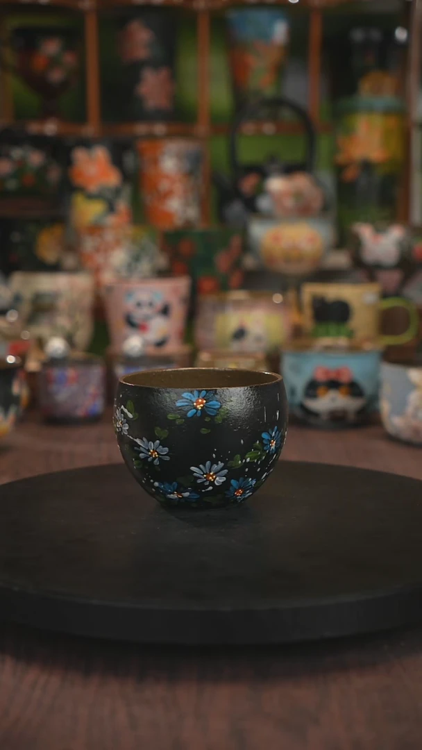 紫砂油画手绘釉下彩