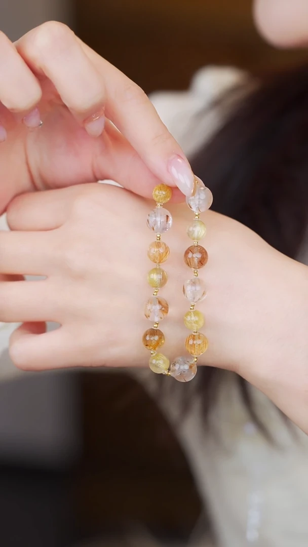 18K金镶嵌手串水晶发晶系列