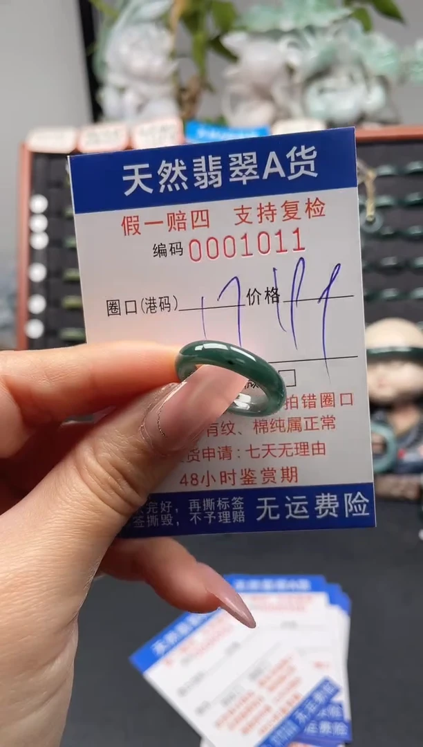 未镶嵌戒指翡翠17*1011