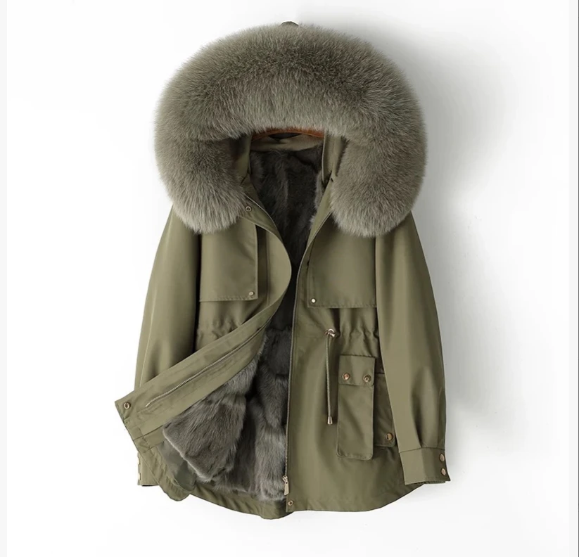 6689大毛领短款外套女冬季新款派克服年轻款爆款外套