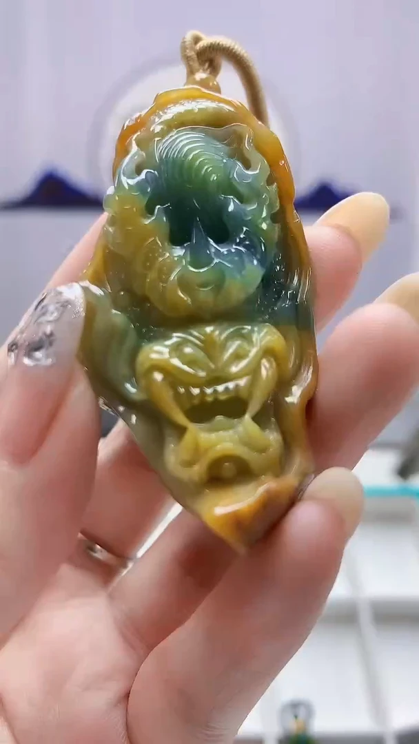 定制翡翠未镶嵌5060DD-毛货挂件70