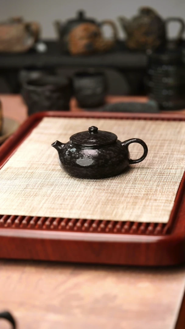 中式冰碛岩整石雕刻寒江壶