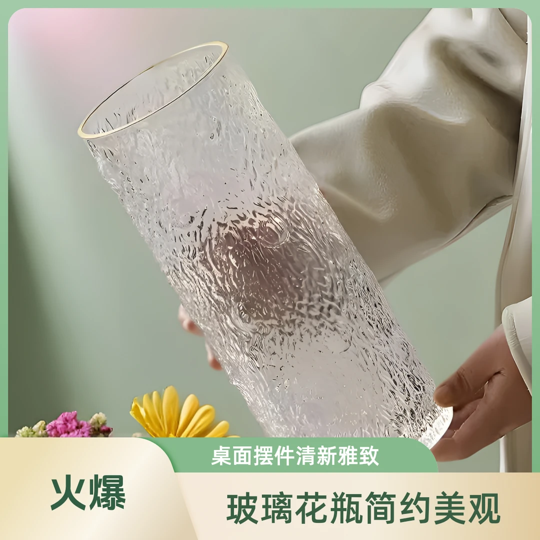 GOYN【加厚】玻璃花瓶高档客厅轻奢水培富贵竹鲜花绿植高颜值摆件