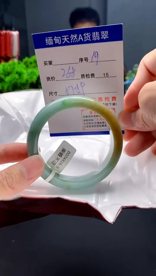 未镶嵌手镯翡翠19缅甸天然A货翡翠需包容瑕疵，介意慎拍