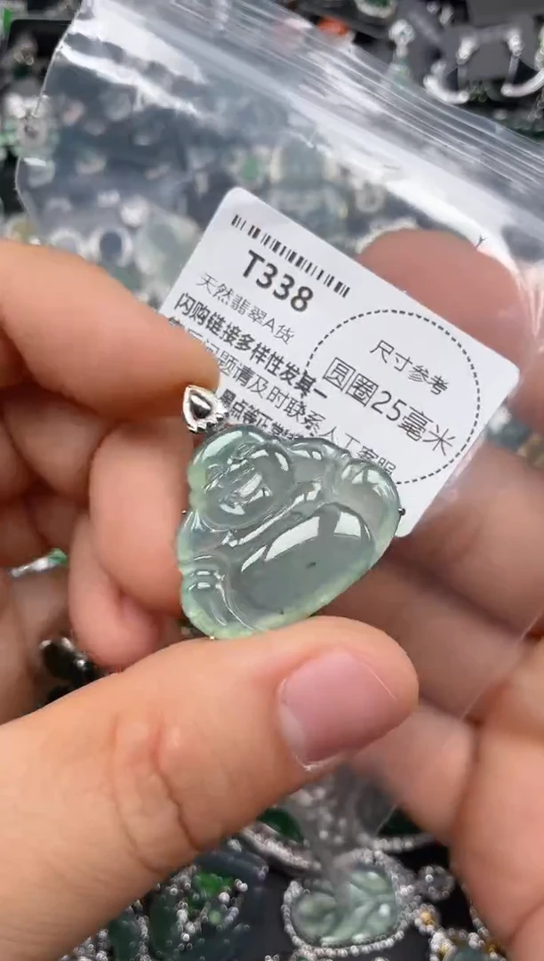 翡翠未镶嵌颈饰T338吊坠