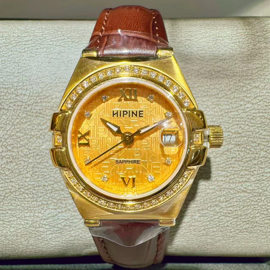 女士黄金手表简约气质小表盘防水石英手表适合作为生日礼物足金