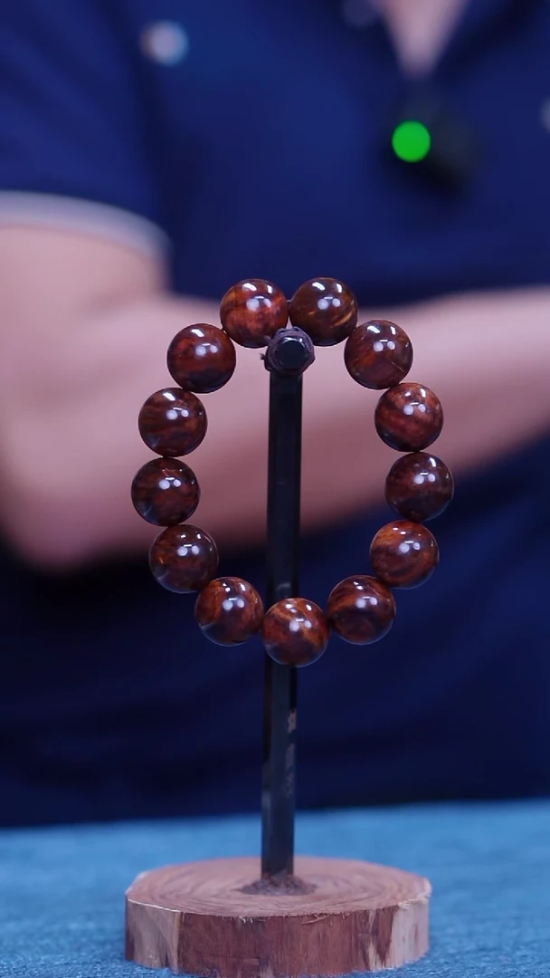 黄花梨/降香黄檀海南黄花梨褶皱水波瘤疤花1.8手串 218