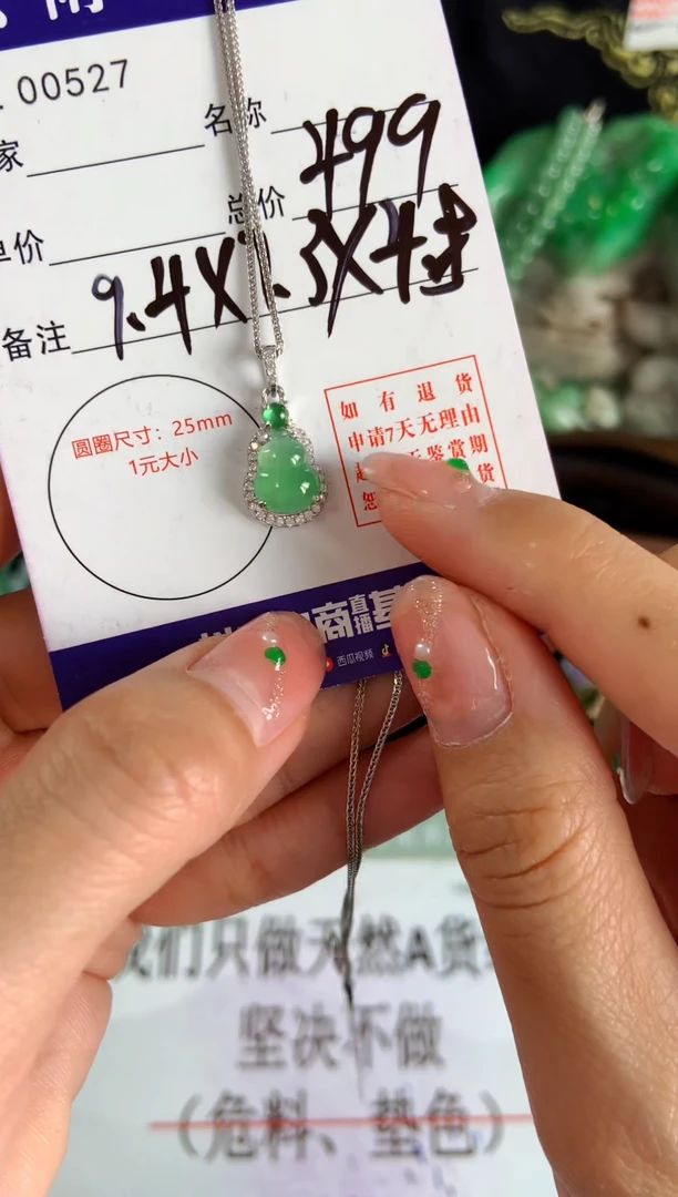 【闪购商品】翡翠颈饰银S925镶嵌翡翠