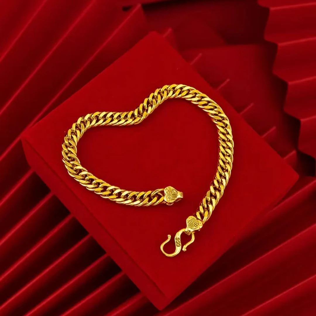 铜合金手链 铜合金经典老板手链轻奢时尚百搭潮流气质男女同款