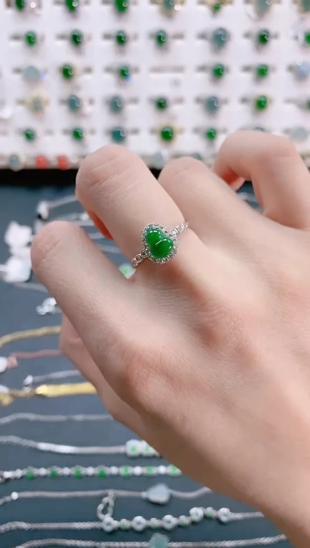 【闪购商品】翡翠戒指银S925镶嵌天然翡翠