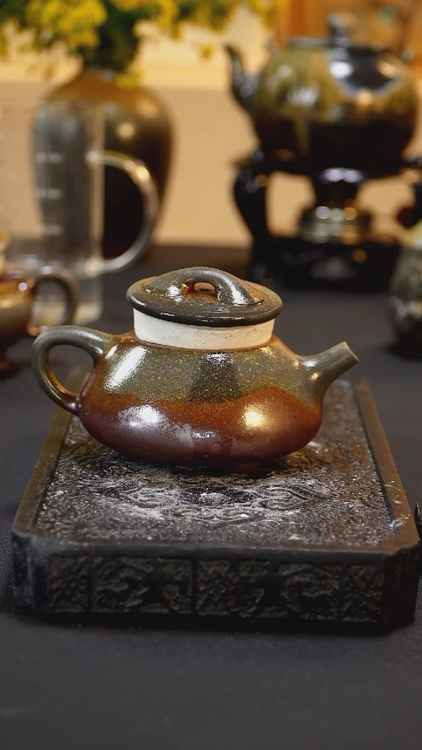 茶壶紫砂纯自然柴烧