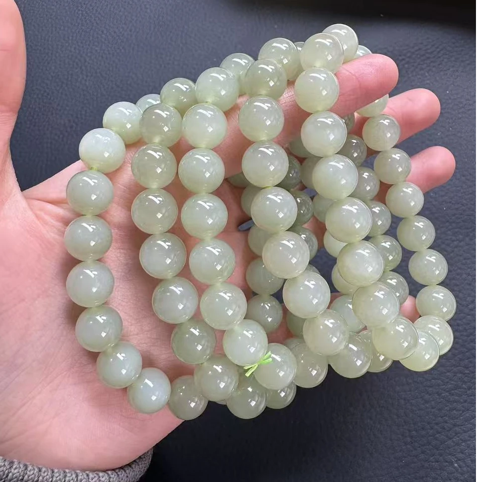 新疆和田玉卡10mm手串  多样性发一