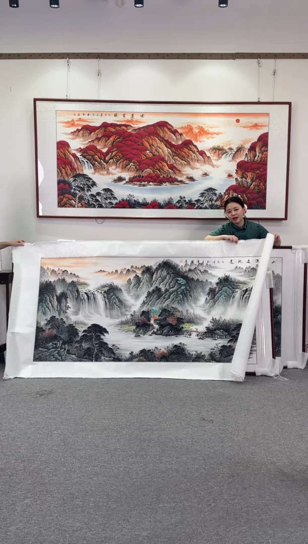 国画源远流长170*63手绘国画