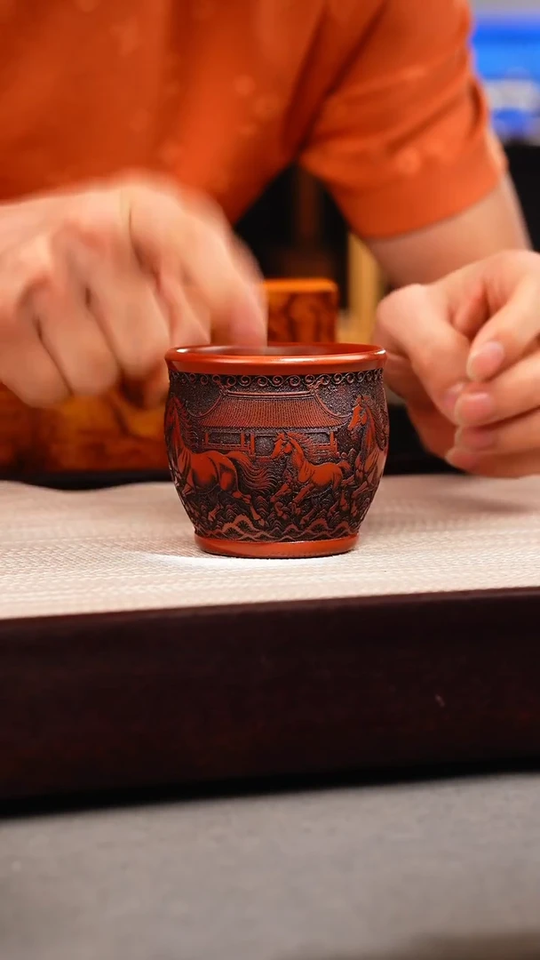 茶壶紫砂大红袍 马到成功主人杯