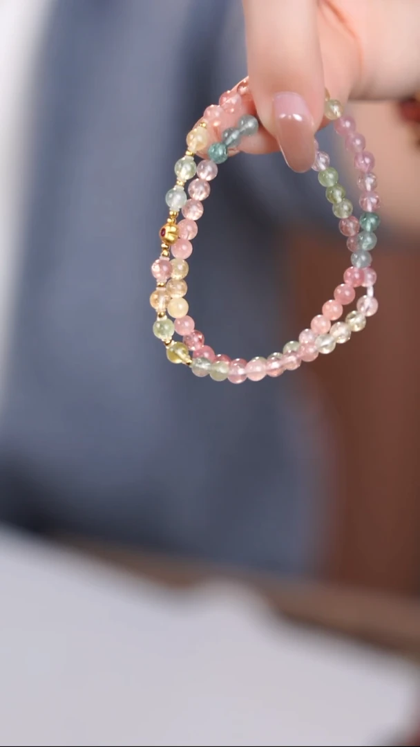 18K金镶嵌手链碧玺@