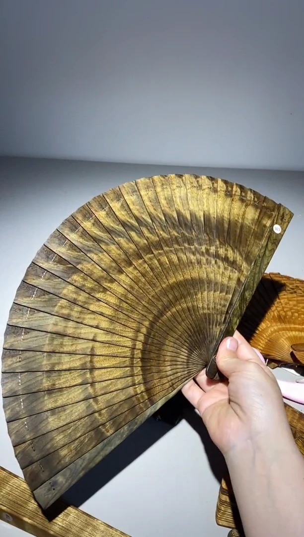 金丝楠金丝楠木阴沉乌木扇 923