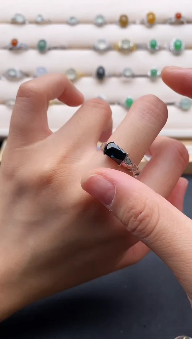 银S925镶嵌戒指翡翠11111111+4