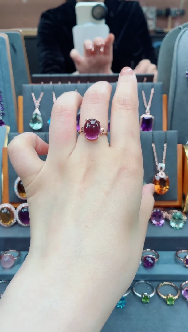 戒指银S925镶嵌水晶水晶戒指