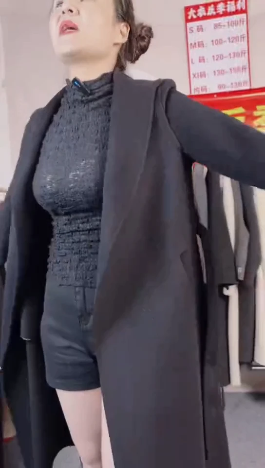 长款黑色大衣001