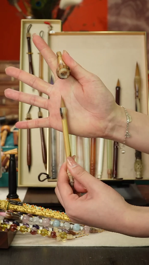 40号闪孤品高货毛笔链接 清水试笔 蘸墨不退