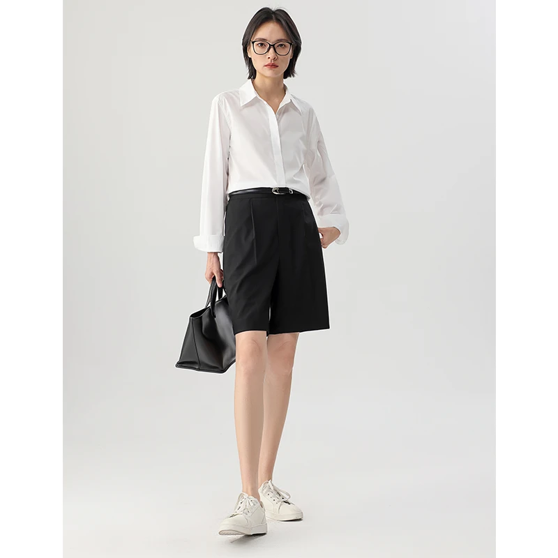 经典长款高级感衬衣女法式长袖气质上衣2025春季新款箱型衬衫翻领