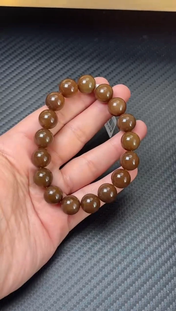 未镶嵌手串和田玉若羌微色差卡12Mm