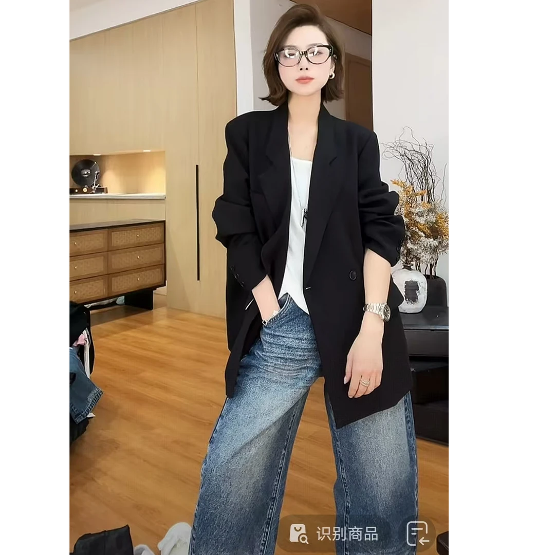 YYOUHAN 2025新款小众简约后背明线缝合设计西装外套 2502C316