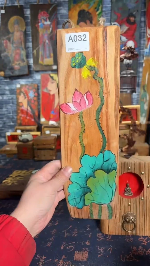 风化老门板丙烯画