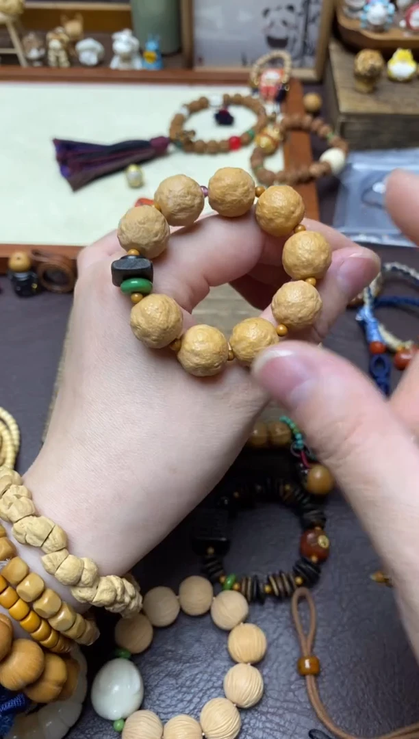 白玉菩提把件橘子手撵