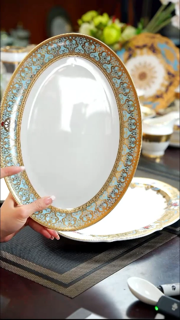 瓷片12英寸鱼盘1个