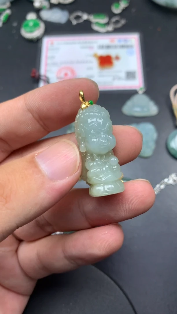 颈饰18K金镶嵌翡翠毅冰封商品不退不换