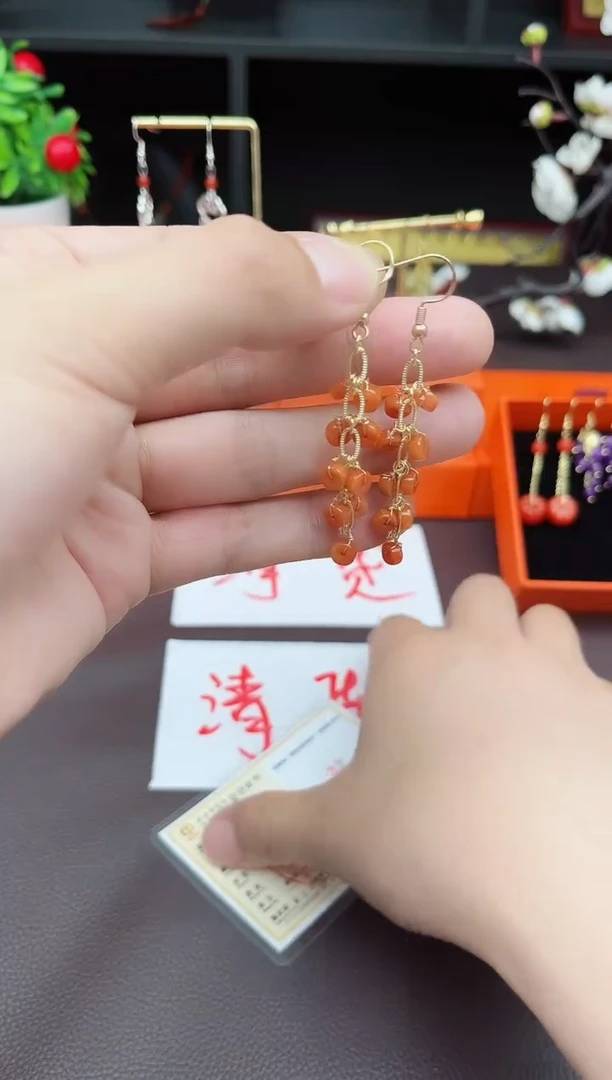 翡翠银S925镶嵌耳饰805000