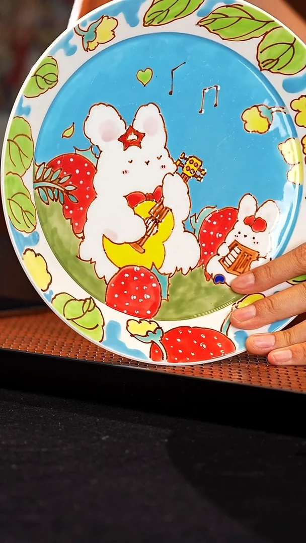 摆件景德镇釉下彩手绘设计师款陶瓷