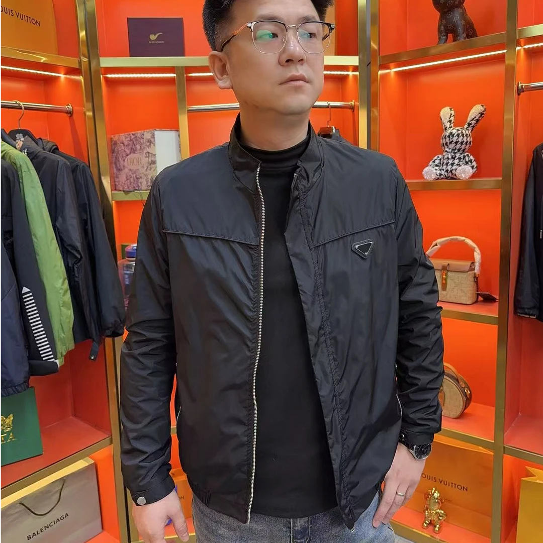 808 春季新款男士夹克外套时尚经典百搭男款上衣立领黑色潮流春秋