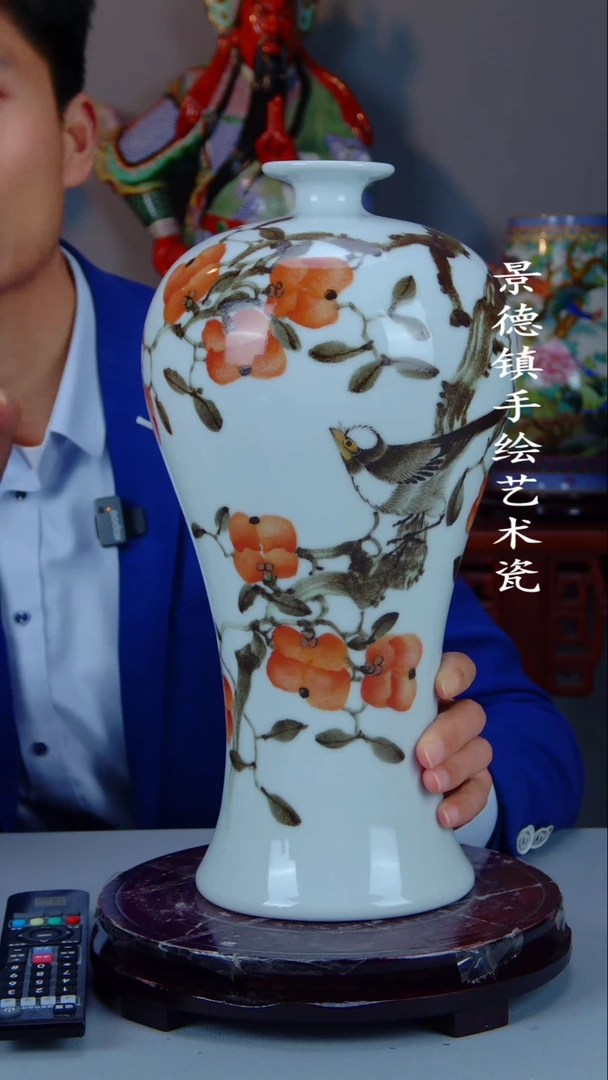 瓶陶景德镇手工手绘陶瓷摆件19