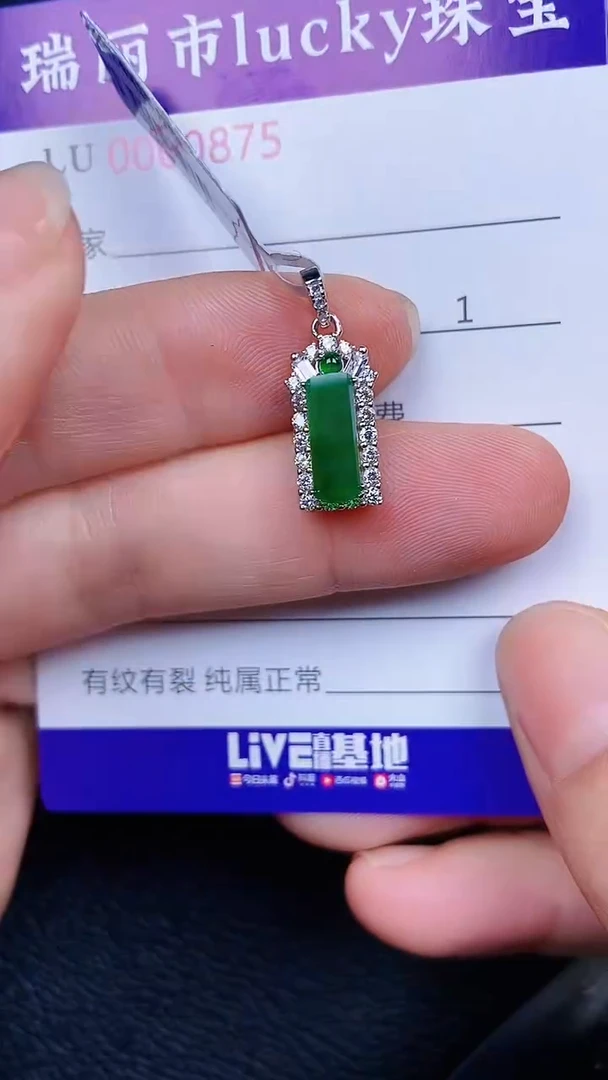 颈饰银S925镶嵌翡翠875