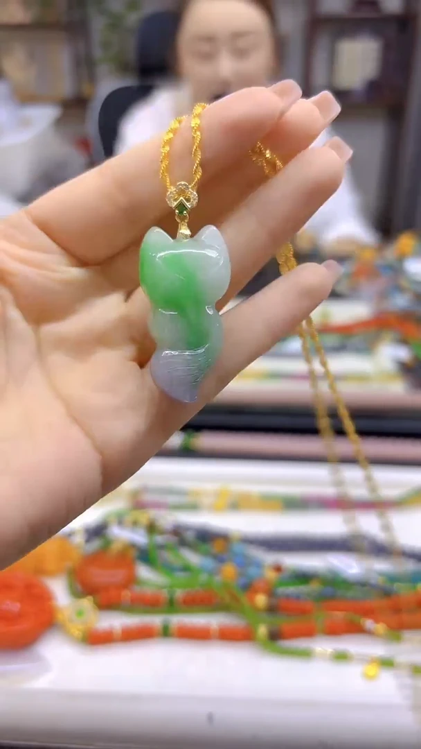 翡翠银S925镀金镶嵌吊坠(赠链)DIY款D310