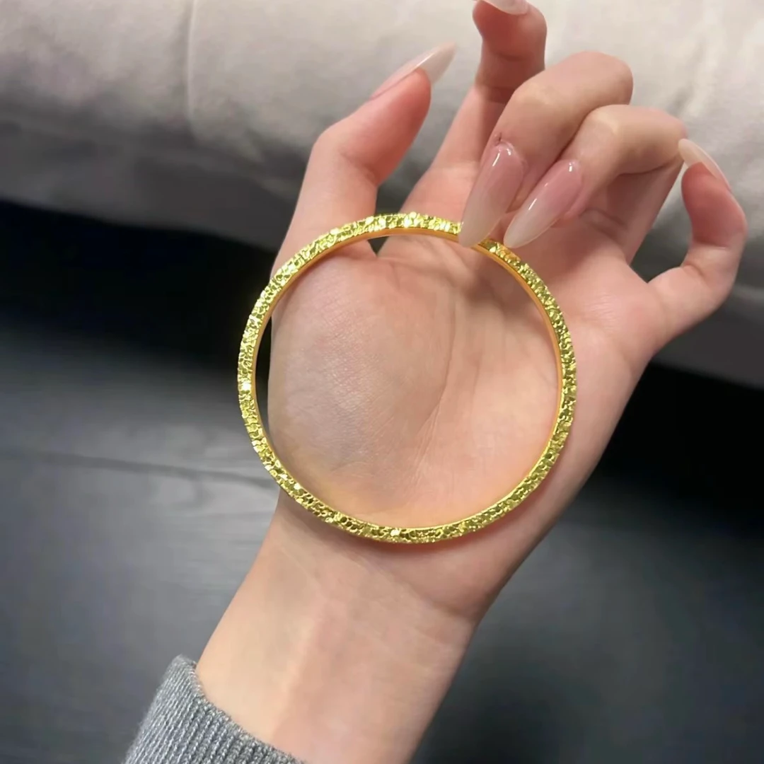 足银手镯 足银手镯精美时尚碎碎冰手镯经典百搭女款手镯