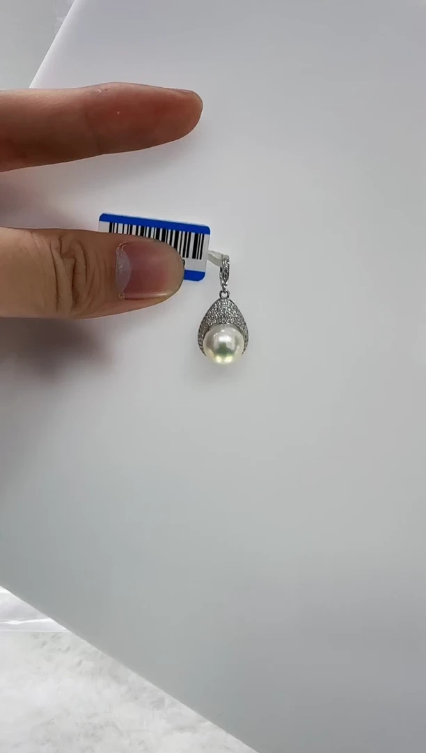 【闪购商品】淡水珍珠DA银S925镶嵌b638 白珠吊坠