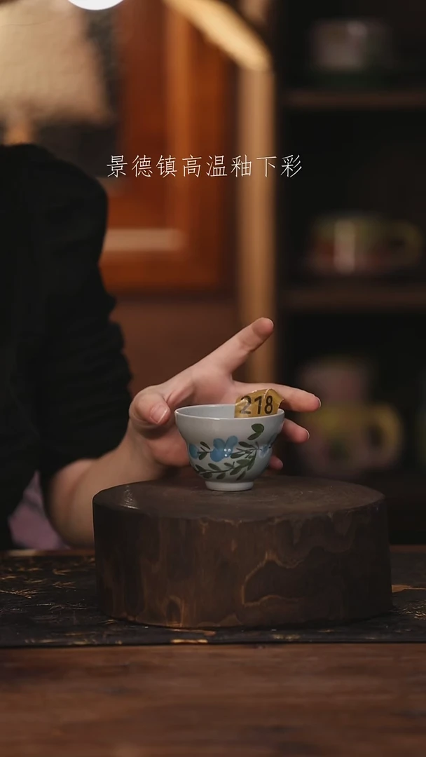 陶瓷景德镇高温釉下手绘陶瓷@L218@
