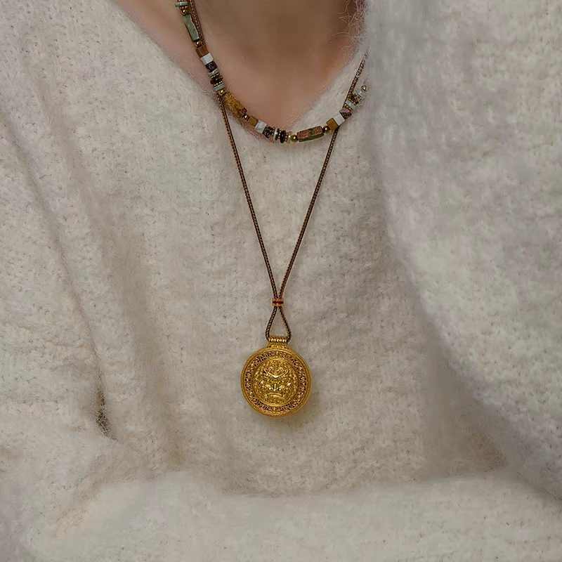 钛钢项链 韦雪同款黄财神百搭时尚项链